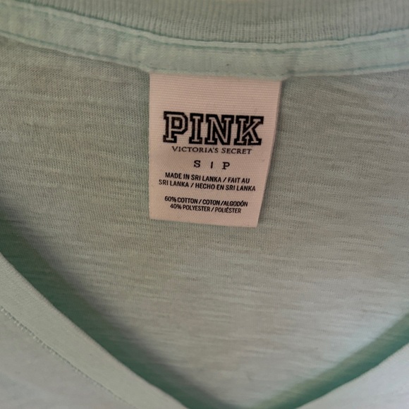 PINK Victoria's Secret Aqua V-Neck Tee - Picture 2 of 3
